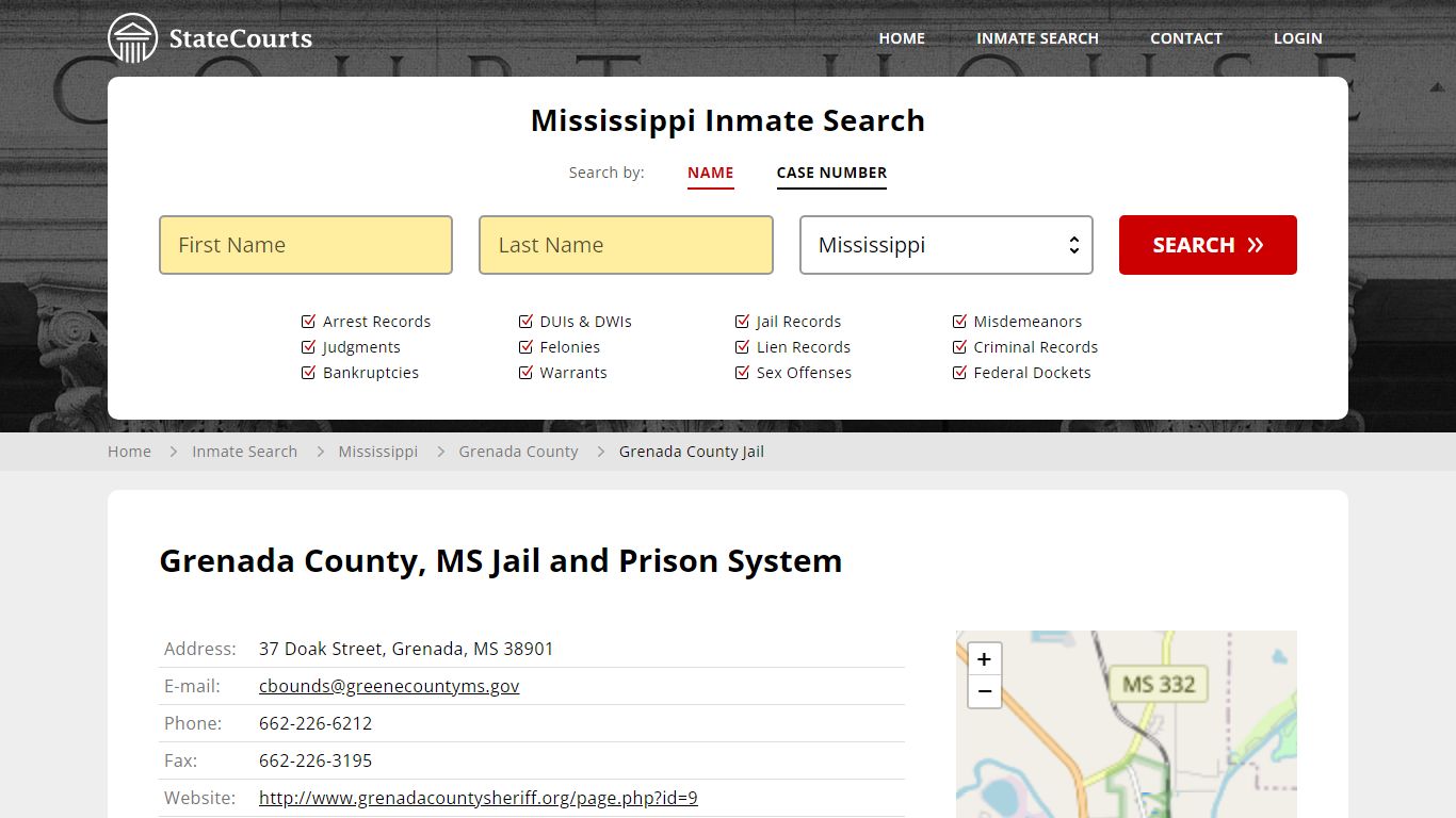 Grenada County Jail Inmate Records Search, Mississippi - StateCourts